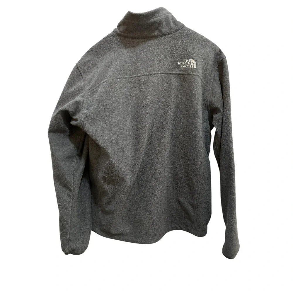 The North Face Mens Full Zip Fleece Jacket Gray Long Sleeve Size‎ M
